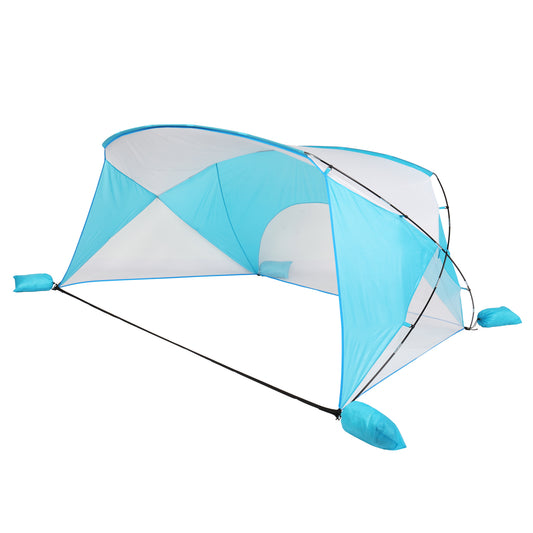 Blue and White Polyester Silk Beach and Camping Awning