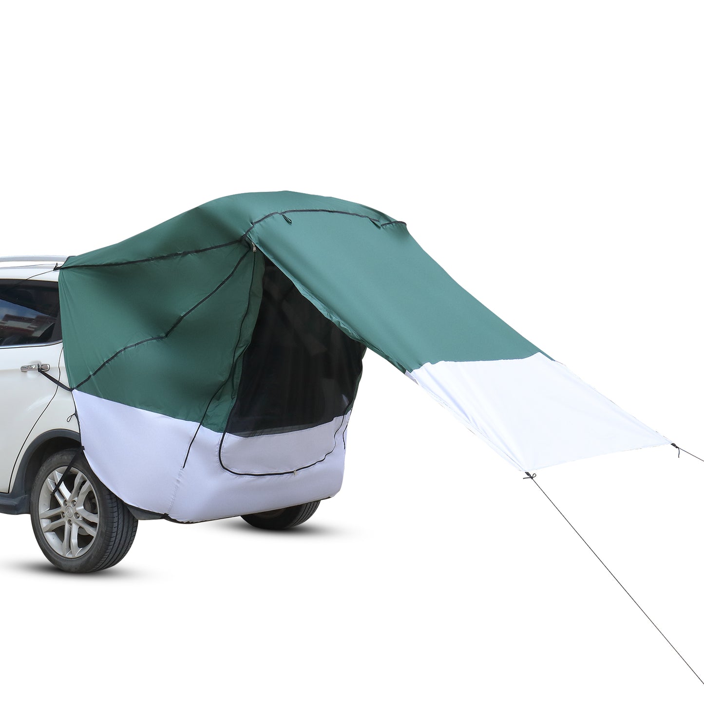 Green and White Gray SUV and Van Rear Camping Tent and Awning