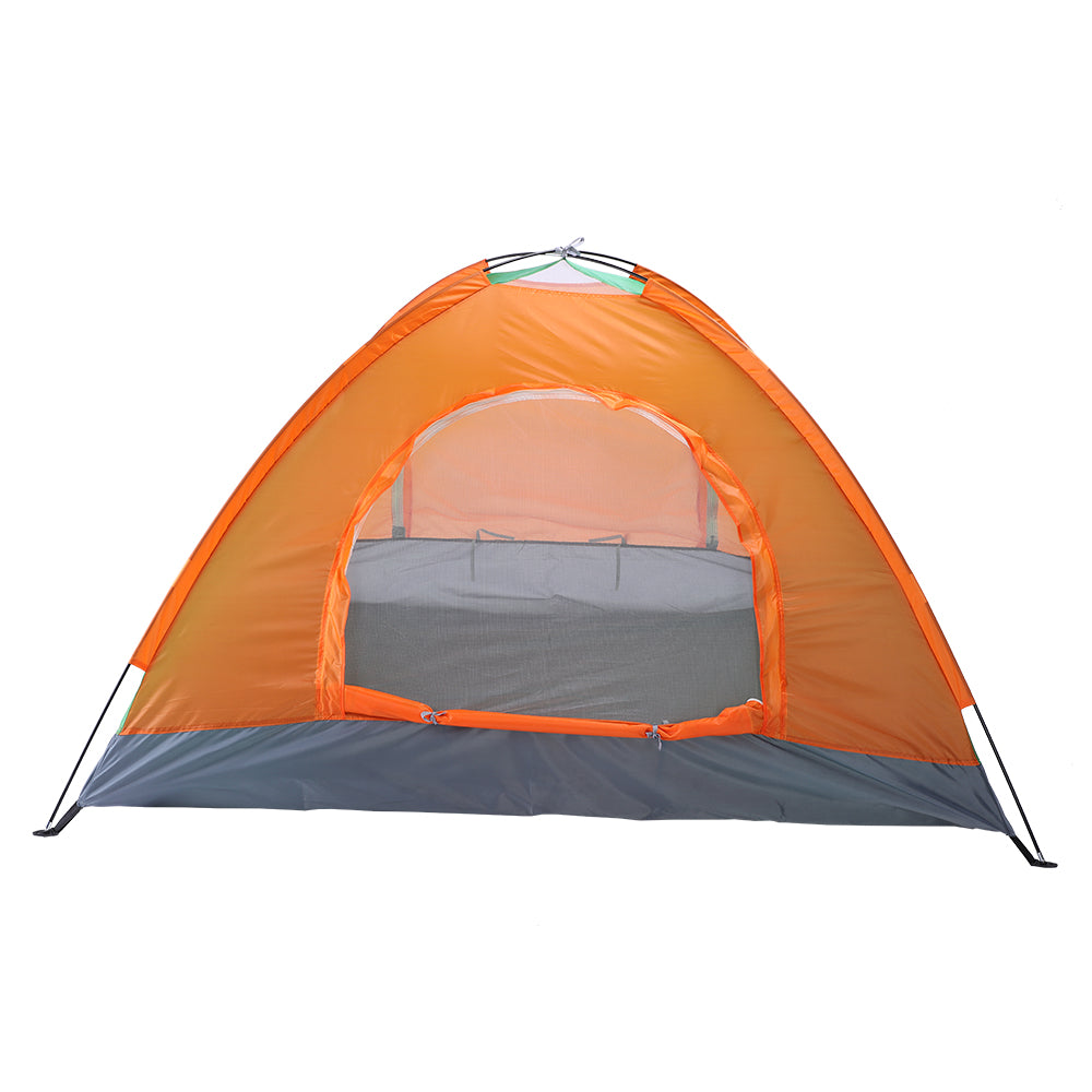 2-Person Orange and Green Double Door Camping Dome