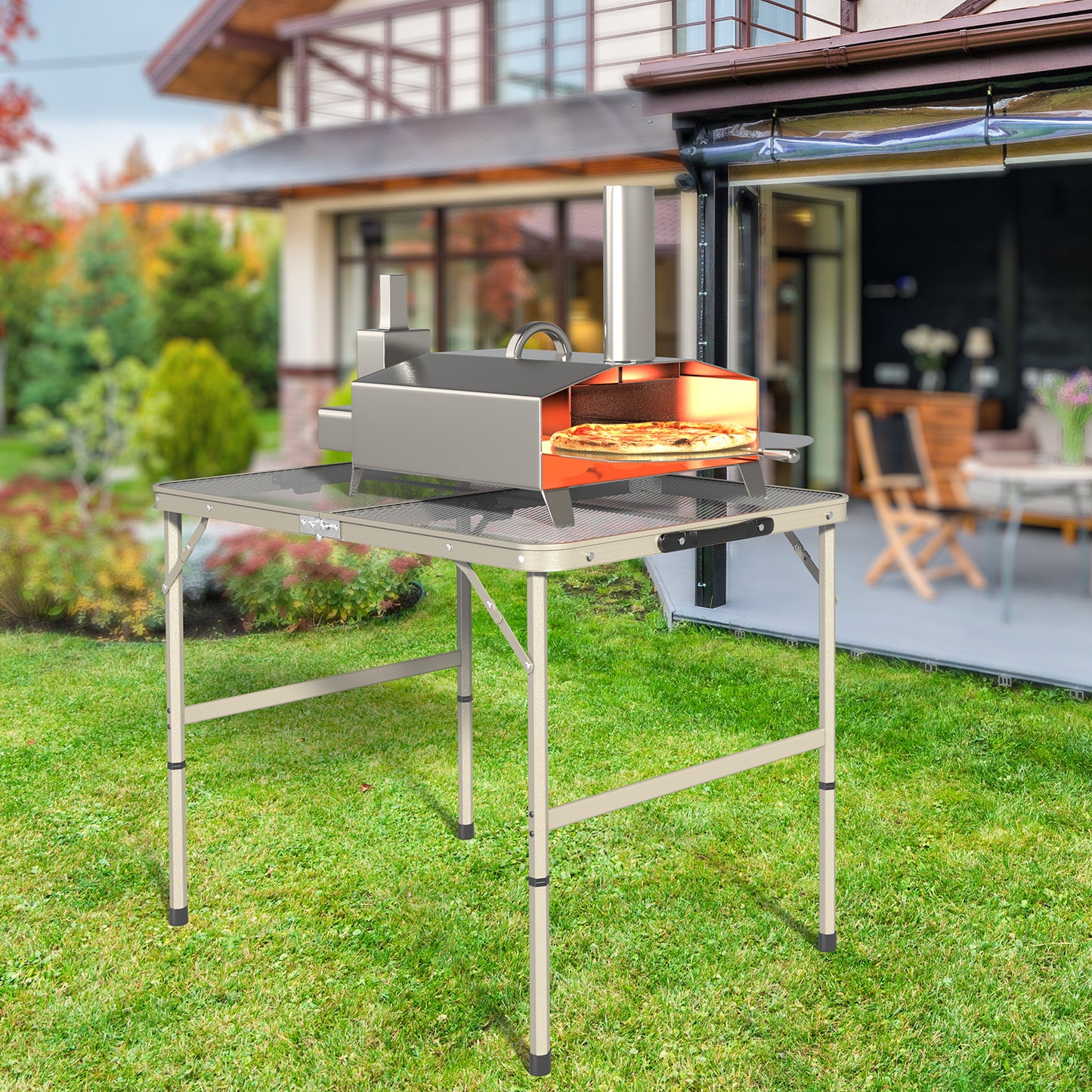 3Ft Portable Folding Picnic Table with Adjustable Height