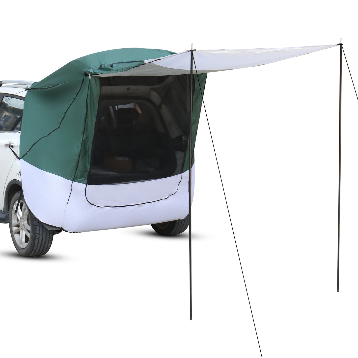 Green and White Gray SUV and Van Rear Camping Tent and Awning