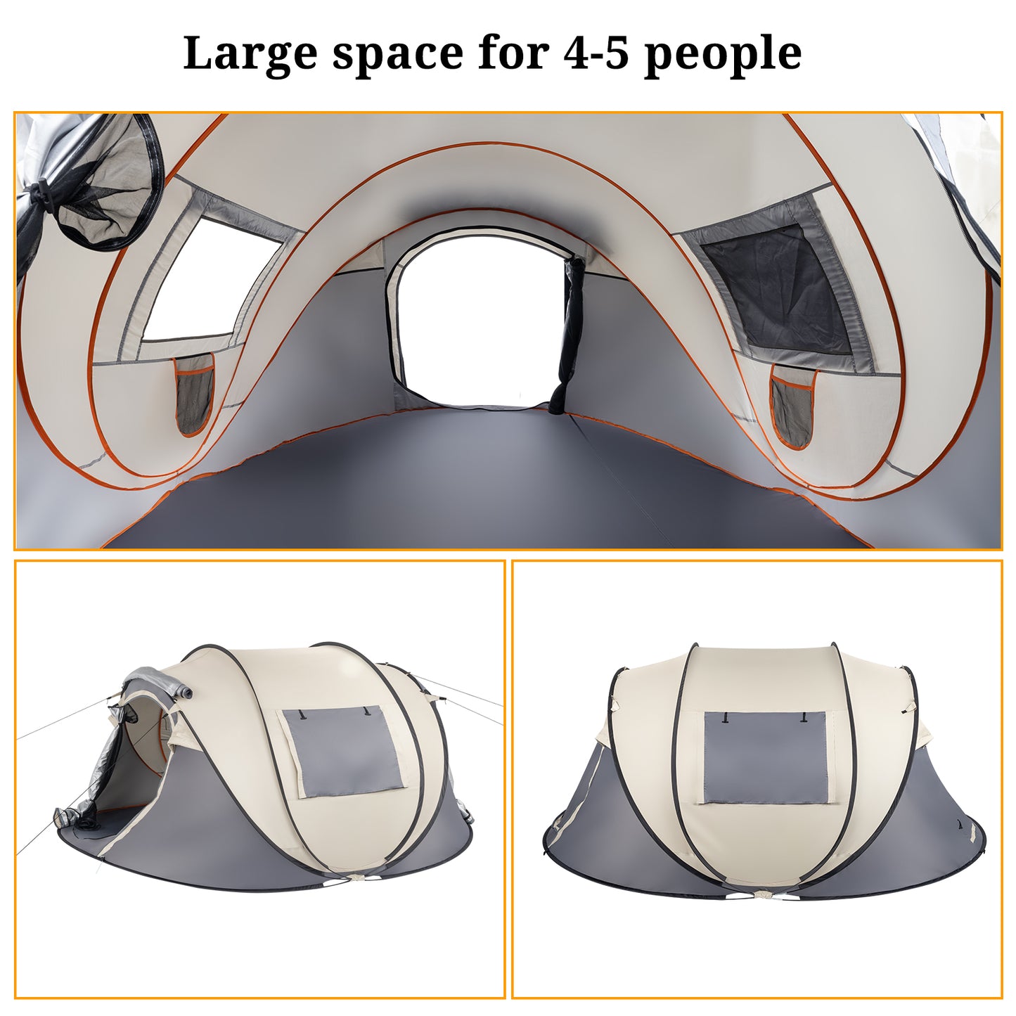 4 Person Easy Open Pop Up Camping Tent