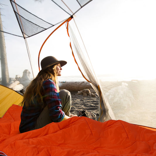 Orange Outdoor Camping and Beach Blanket