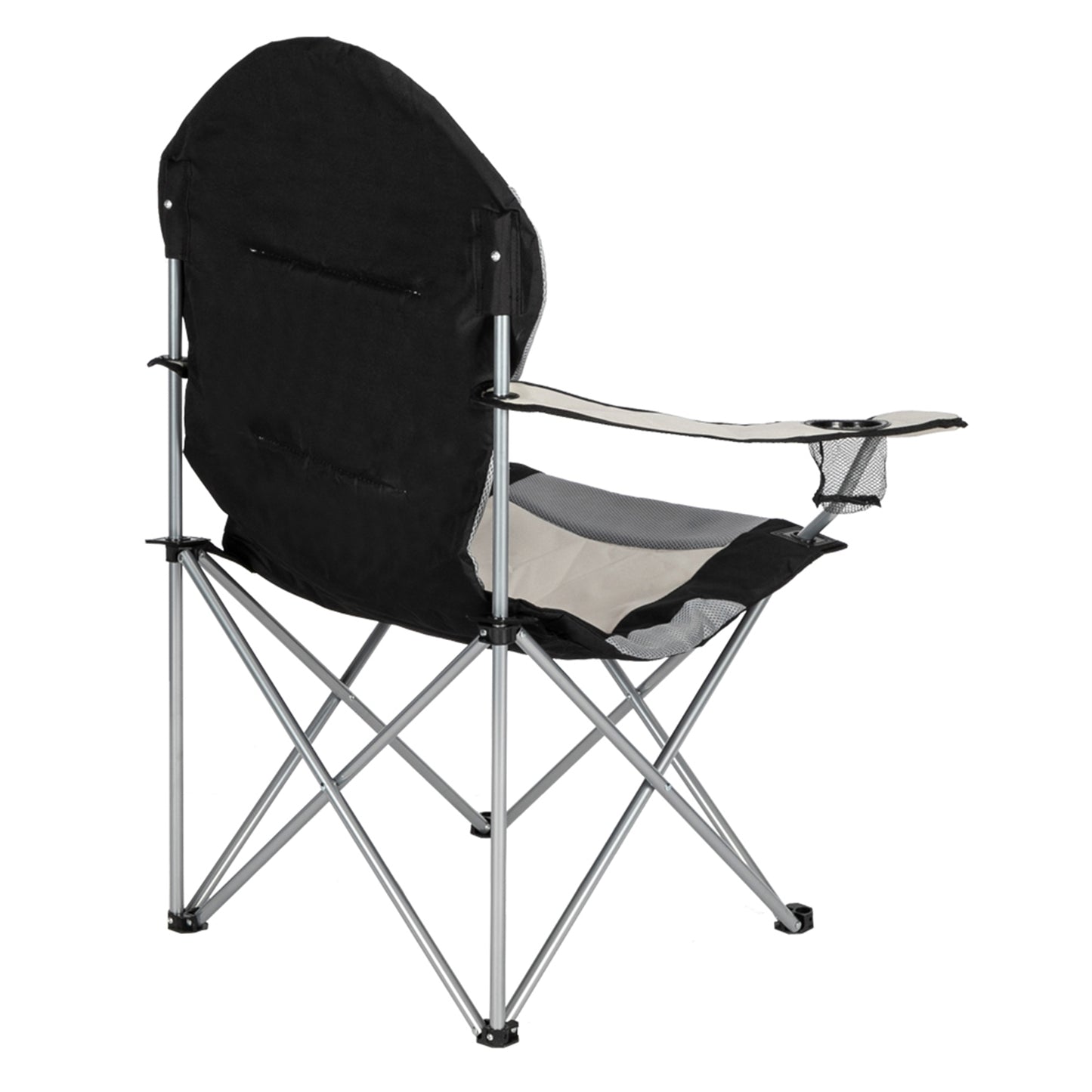 Lightweight Black and Gray Fabric Folding Chair with Iron Frame