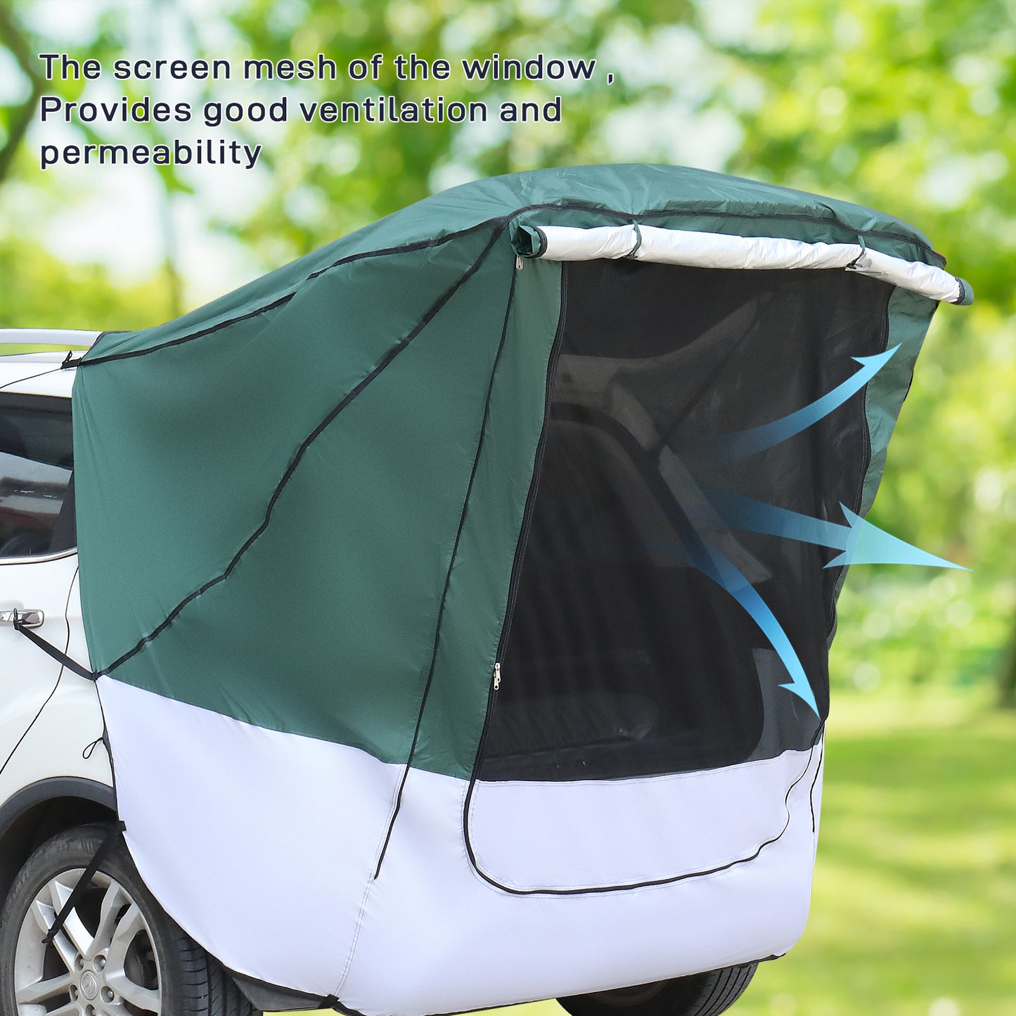 Green and White Gray SUV and Van Rear Camping Tent and Awning