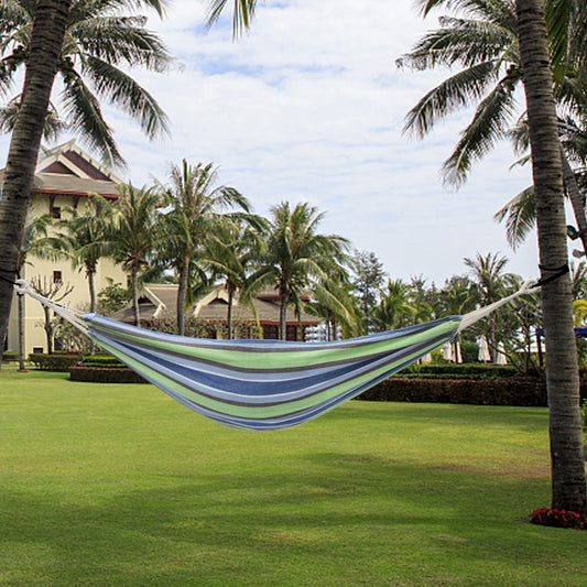 Portable Blue and Green Striped Hammock