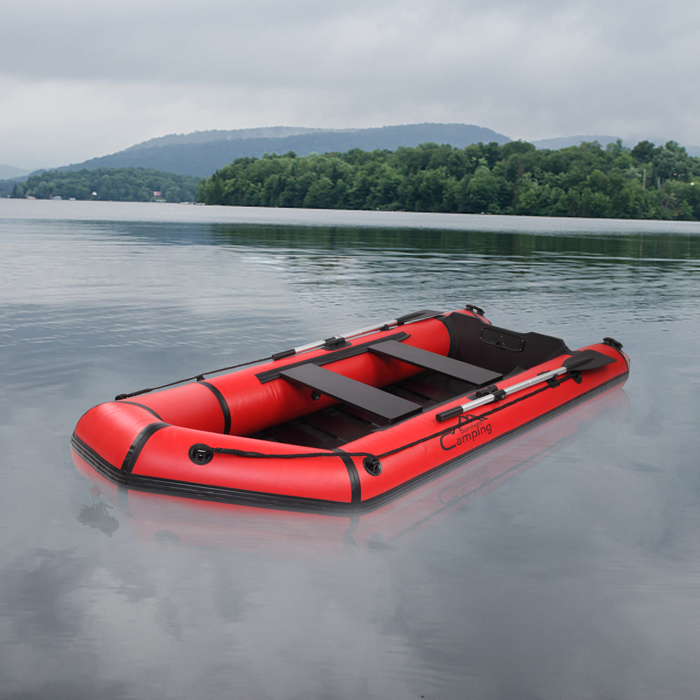 Camping Survivals 10ft PVC 330kg Inflatable Water Boat for Adults - Red