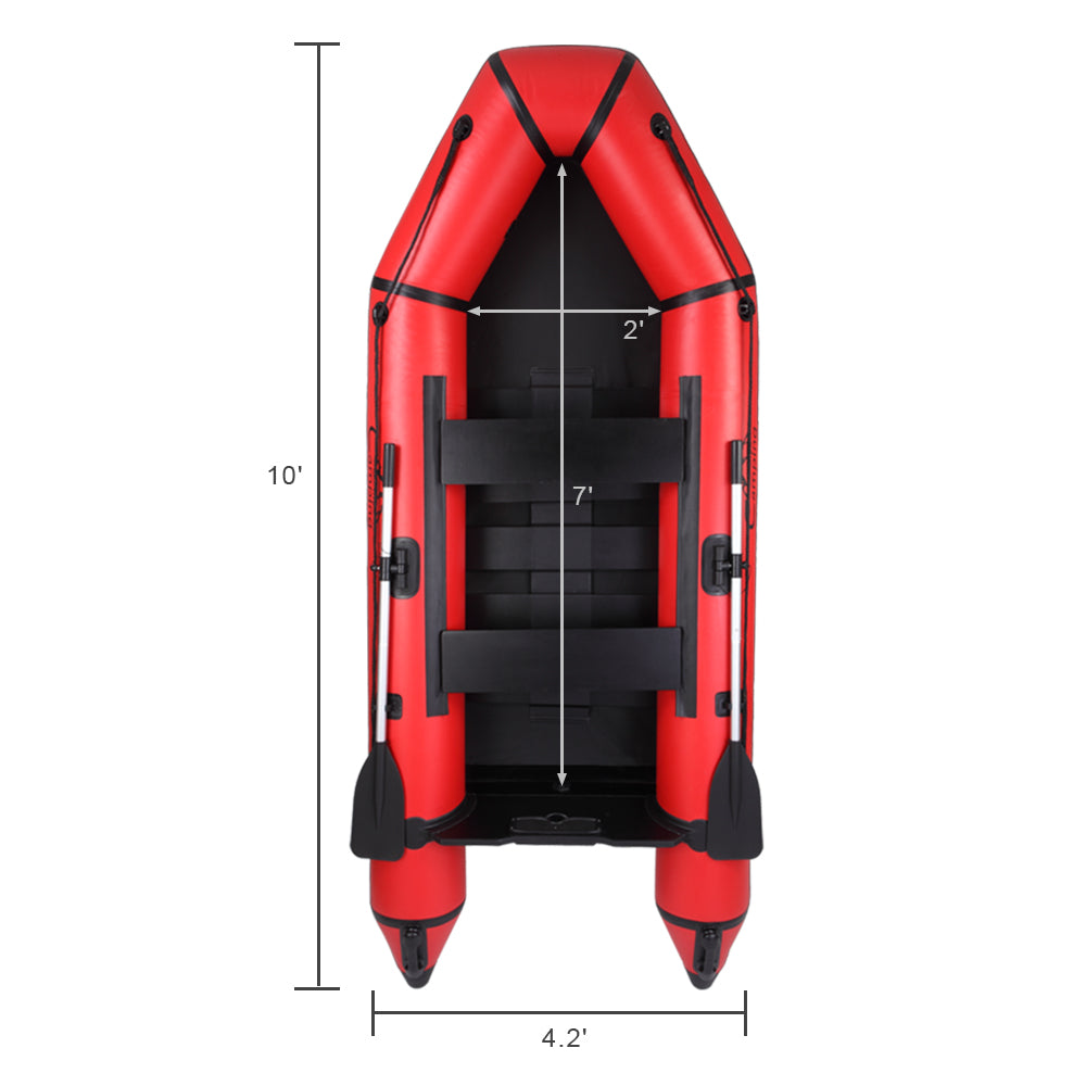 Camping Survivals 10ft PVC 330kg Inflatable Water Boat for Adults - Red