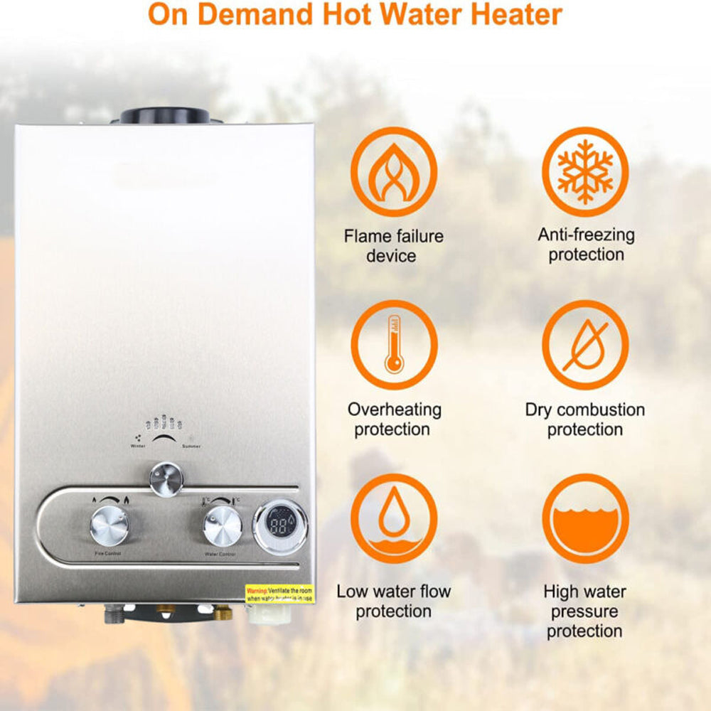 12L Portable Tankless Propane Gas Water Heater