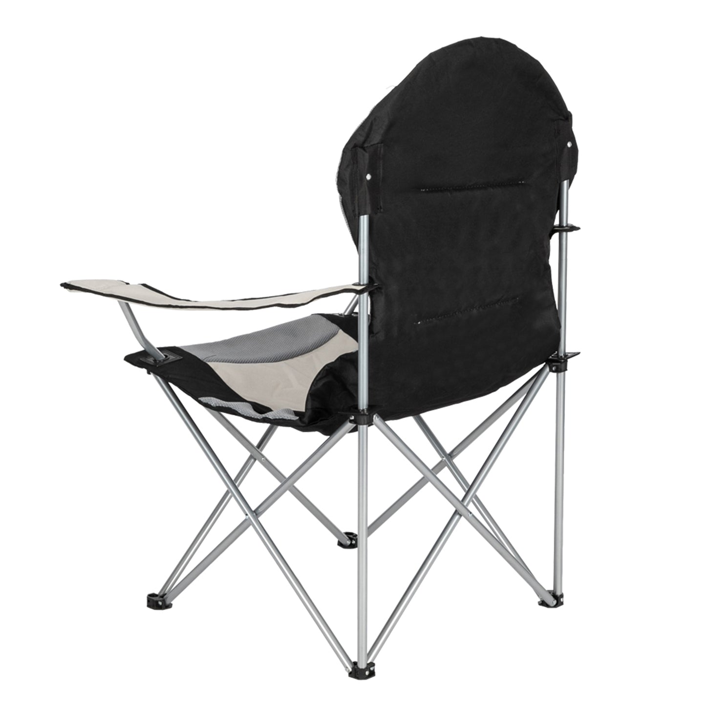 Lightweight Black and Gray Fabric Folding Chair with Iron Frame