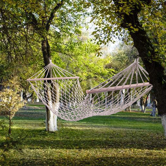 White Cotton Rope Hammock Bed