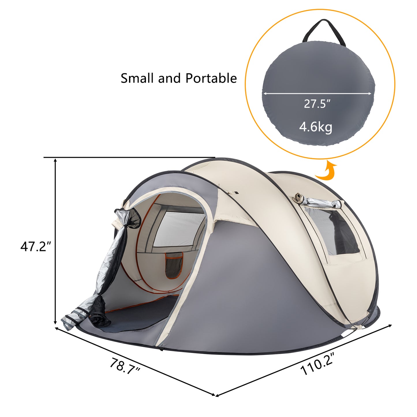 4 Person Easy Open Pop Up Camping Tent