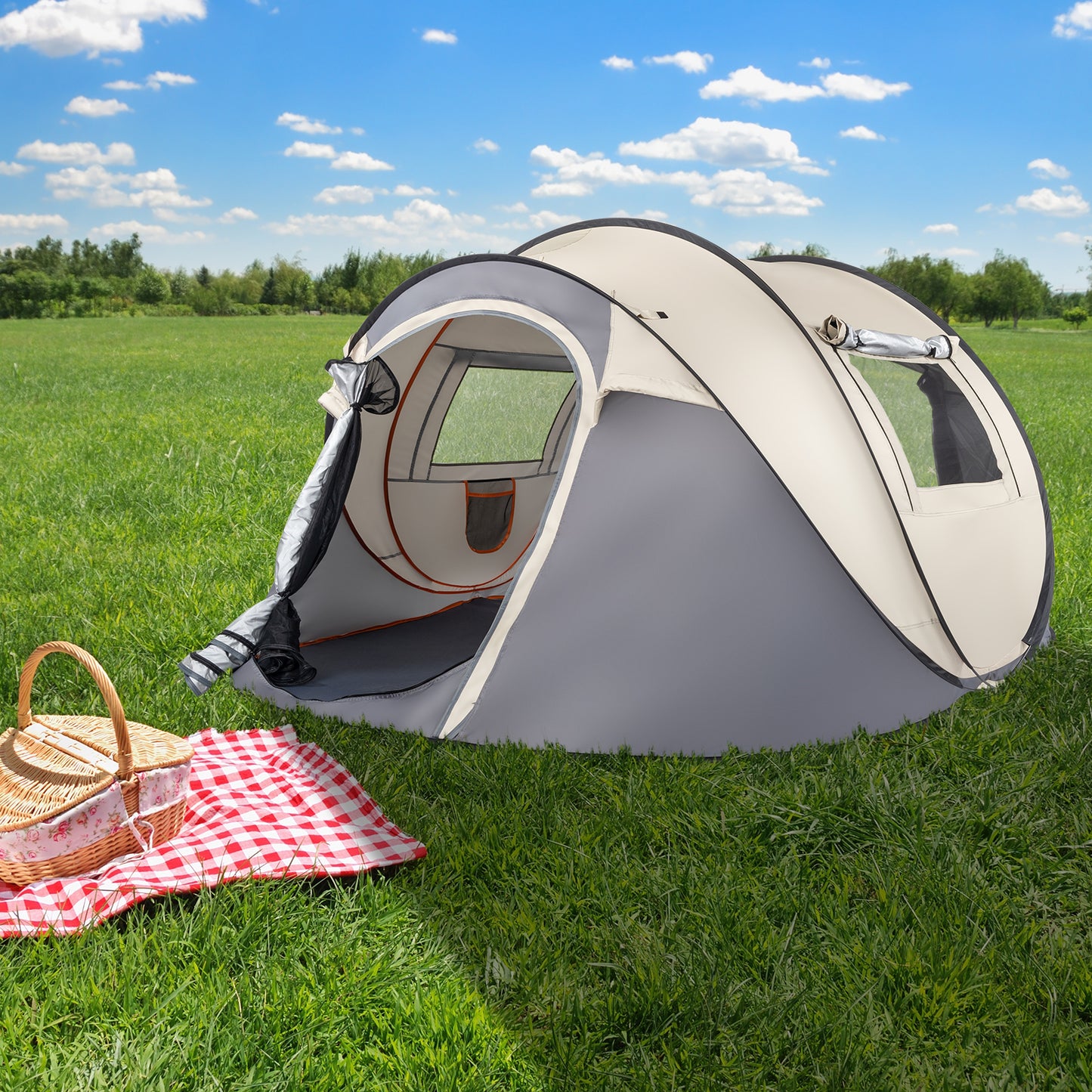 4 Person Easy Open Pop Up Camping Tent