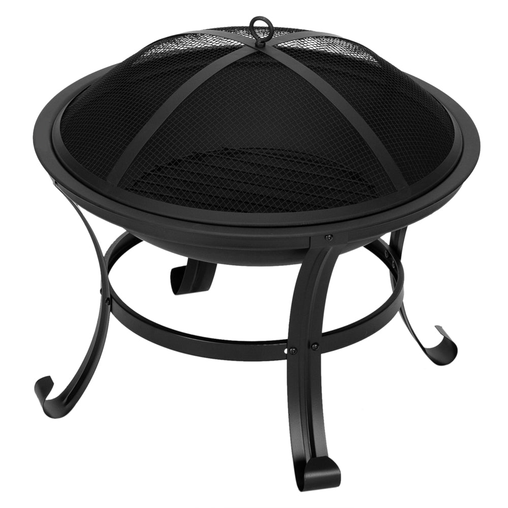 22" Curved Feet Iron Brazier Wood Burning Backyard Fire Pit